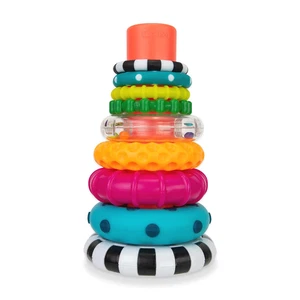 Sassy Stacks of Circles Stacking Ring STEM Learning Toy, Age 6+ Months, Multi, 9 - Picture 1 of 8