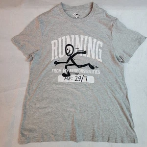 T Shirt Running From my responsibilites XL Gray - Picture 1 of 5