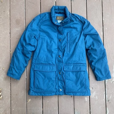 Vintage Eddie Bauer Goose Down Jacket Small A198 Teal Blue 80s 90s Made in USA - Image 1 of 4