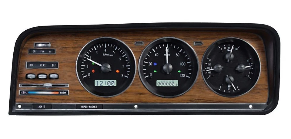 Dakota Digital 1973-85 Jeep J-Trucks Black / White LED Gauge Kit VHX-73J-WAG-K-W - Image 1 of 4