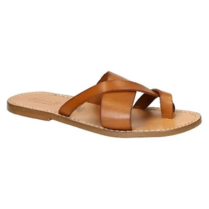 Handmade real leather thongs sandals for mens Made in Italy - Picture 1 of 21