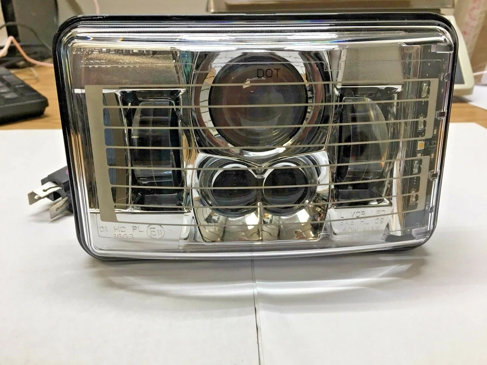 NEW SET of 2 JW SPEAKER LED LOW BEAM HEADLIGHTS 4" X 6"  HEATED w/ CHROME BEZEL - Image 1 of 4