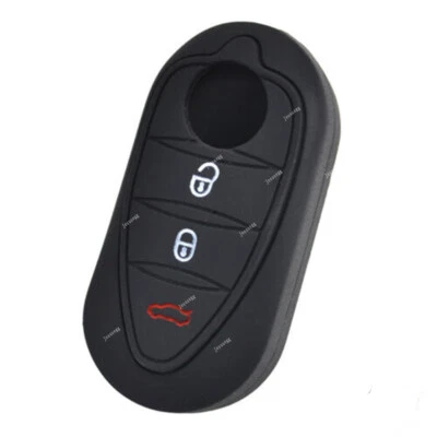 Black 3 Buttons Silicone Key Case Cover Shell For Alfa Romeo 4C Mito Giulietta — 第 1/4 张图片