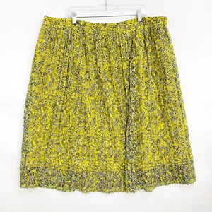 Who What Wear Skirt Womens 22W Yellow Floral Sunshine Boho Prairie Lined Artsy - Picture 1 of 8