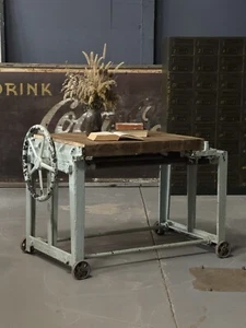 Antique Industrial Clamp Table, Industrial Factory Cart - Picture 1 of 13