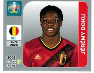 UEFA EURO 2020 PEARL EDITION FIGURE NO. 139 JEREMY DOKU (ROOKIE) BELGIUM PANINI - Picture 1 of 2