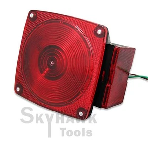 4.5" x 4.5" Trailer Light Stop Turn Tail Light Taillight Square Red 6 Function - Picture 1 of 3