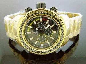 Men Techno com kc 48mm Wee genuine 4.50CT black large diamonds YG case watch - Picture 1 of 2