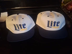 Lot Of 2 Vintage 1990s Lite Beer Snapback Caps - Picture 1 of 3