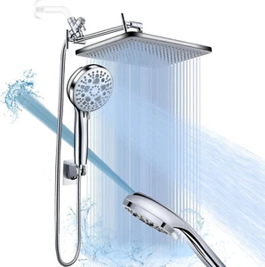 14”High Pressure Rain Shower Heads with Handheld Spray with Long Hoes Combo Rain - Picture 1 of 9