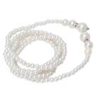 Womens Faux Pearl Long Chain Necklace Multilayer Knot Sweater Chain Gift GA