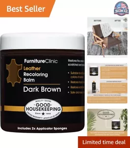 Premium Leather Recoloring Balm - Furniture Repair Kit - Dark Brown Restorer - Picture 1 of 9