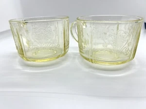 2 Vintage US Glass Primo Green Tea Cup & Saucer Depression Glass 1930-1935 - Picture 1 of 4