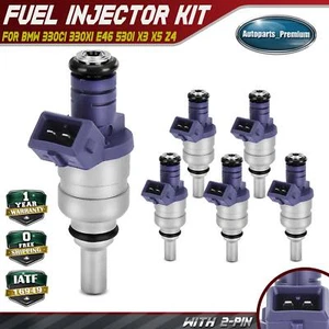6x Fuel Injector for BMW 330Ci 330i 330xi E46 2001-2004 530i X3 X5 Z3 Z4 L6 3.0L - Picture 1 of 8