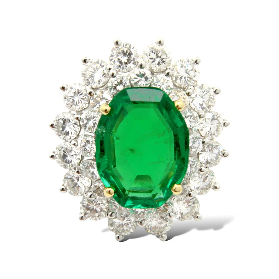 Кольцо TIFFANY & CO с колумбийским изумрудом 3,25 карата бриллиантом платиной 2,40 карата сертификат AGL - Изображение 1 из 4