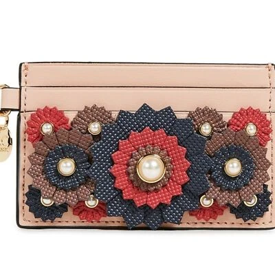 ZAC Zac Posen Earthette -Apricot Floral Embellished Card Holder - Image 1 of 4