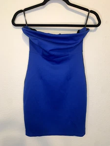 Women's Forever 21 Blue Black Strapless Dress Small - Picture 1 of 5