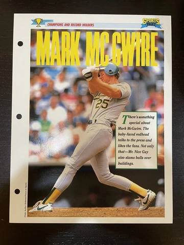 1994 Champions and Record Holders Mark McGwire Baseball Oakland A’s Poster - EY Cover