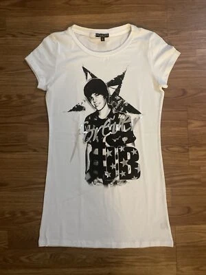 VINTAGE Large JUSTIN BIEBER Rap Rock Concert Tour Tee SHIRT 2009 My World Promo - Image 1 of 4