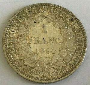 MONNAIE ANCIENNE EN ARGENT DE 1F CERES 1894 A  PARIS - Bild 1 von 3