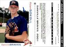 Adam Sokoll Signed 2001 Grandstand Danville Braves #NNO Card Auto