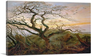 ARTCANVAS The Tree of Crows 1822 Canvas Art Print by Caspar David Friedrich - Picture 1 of 11