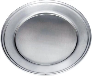 Plato de cena grande antiguo de peltre de 9" perfecto para grabar con marca táctil en el borde - Imagen 1 de 3