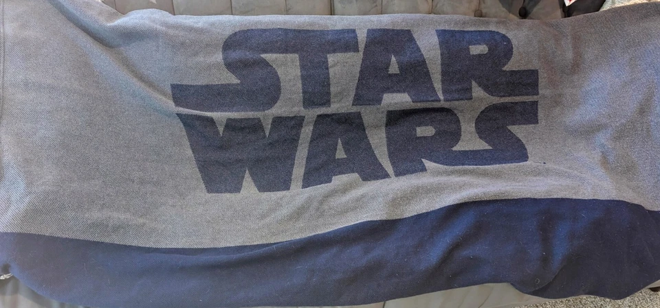 Vtg Pottery Barn Kids -Star Wars Wool Blend  Blue Grey Twin Blanket Rare - Image 1 of 1