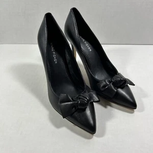 Marc Fisher 7 Medium Black Leather Pumps Beautiful Boa - Picture 1 of 6