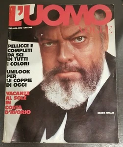 L'UOMO VOGUE ITALIA Dec (Dicembre) 1971/Jan (Gennaio) 1972 Orson Wells Cover - Picture 1 of 3
