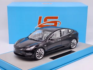 LS Collectibles 2017 Tesla Model 3 Gloss Black Cream Interior 1:18 - New - Picture 1 of 14
