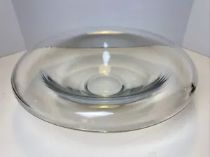 Lovely Vintage Clear Glass Rounded Centerpiece Fruit Bowl 12” - Picture 1 of 8