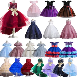 Chirstmas Kids Girls Flower Tutu Dress Wedding Party Bridesmaid Princess Dresses - Picture 1 of 146