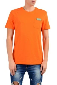 Versace Collection Men's Orange Pocket Crewneck T-Shirt - Picture 1 of 8