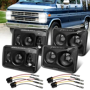 4PCS 4x6" inch LED Headlights Hi-Lo Beam For Chevy C10 G20 R10 K10 K20 K5 Blazer - Picture 1 of 12