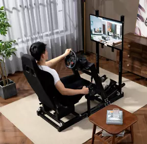 Hottoby G29 Rennsimulator Cockpit mit Sitz & Monitorrahmen passend Logitech G920 - Bild 1 von 41