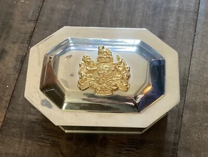 Vintage Williamsburg Kirk Stieff Pewter Crest Lid Trinket Box - Picture 1 of 3