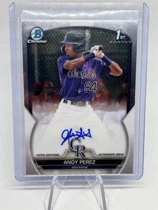 2023 Bowman Chrome Andy Perez 1st Prospect Auto Autograph #CPA-APZ Rockies