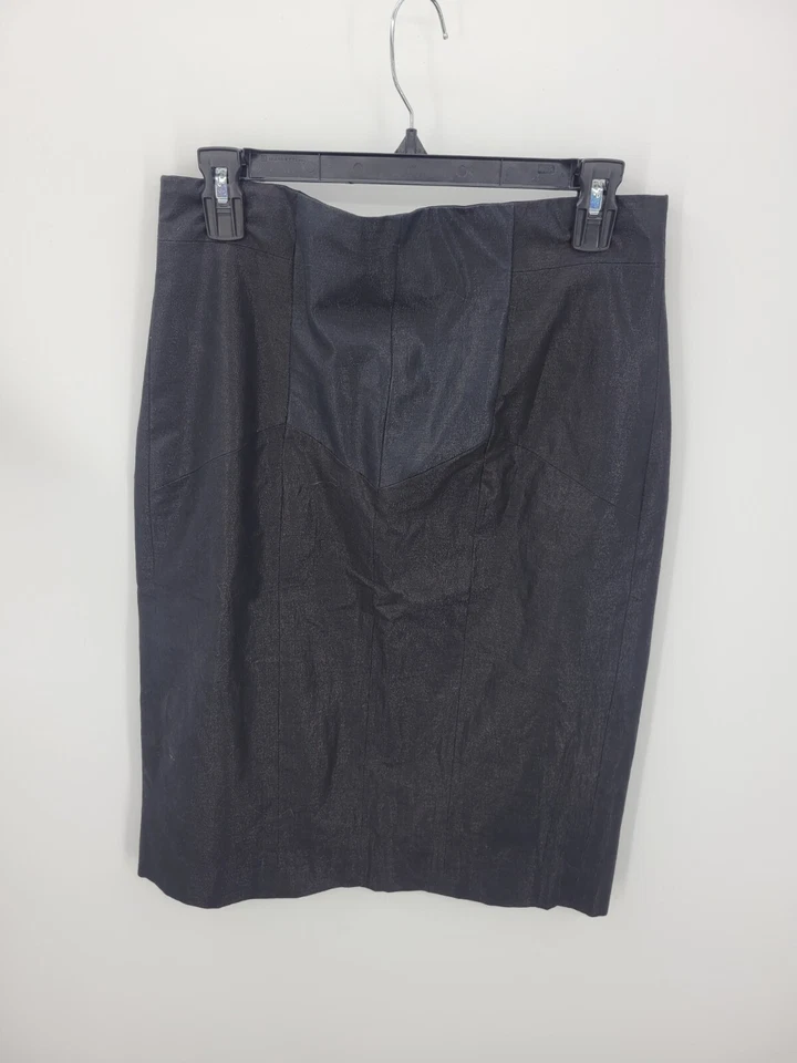 Falda Colección Nicole Miller Mujer 10 Negra Lápiz Recta Carrera Minimalista Foto 1 de 4