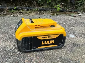 Personalised power tool battery stickers for DeWalt 18v batteries 1 Pair - Picture 1 of 10
