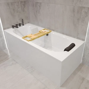Badewanne Rechteck VITAE 150-180 cm AcrylSchürze Styropor Wannenträger Ablauf - Bild 1 von 17