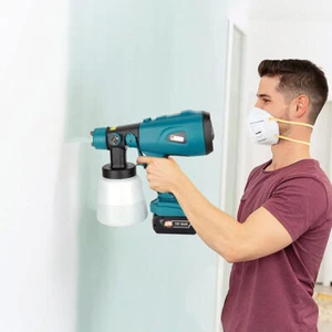Cordless Portable HVLP Paint Sprayer Gun Powered by Bosch BAT 18V Battery - Imagen 1 de 20