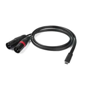 Type C Male to 2 XLR Male Audio Cable USB Stereo Power Amplifier Speaker Cords - Picture 1 of 4