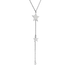 Stars Y Necklace - 925 Sterling Silver Lariat Star Dangle Celestial Gift NEW - Picture 1 of 4