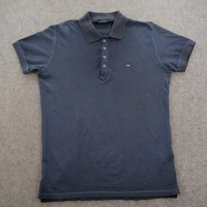 Diesel Polo Shirt Mens Large Blue Short Sleeve Pique Logo Collar - Picture 1 of 14