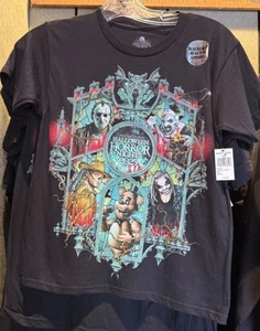 Universal Halloween Horror Nights HHN 2025 IP Houses Art Frame Glass T-Shirt L - Picture 1 of 1