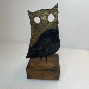 Brutalistische Eule Skulptur Figur aus Stahl 70er Jahre - Bild 1 von 4