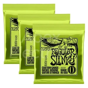 3Pack Ernie Ball Regular Slinky Nickel Wound Electric Guitar Strings 2221 KM1 - Bild 1 von 8