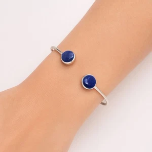 Premium Qualität Lapislazuli 925 Silber Armreif Armreif Armband Schmuck B-1004 - Bild 1 von 6