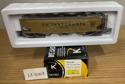 K-line K623-1898 Pennsylvania Gold Die-Cast O Scale 4-Bay Coal Hopper Train Car - Image 1 of 3